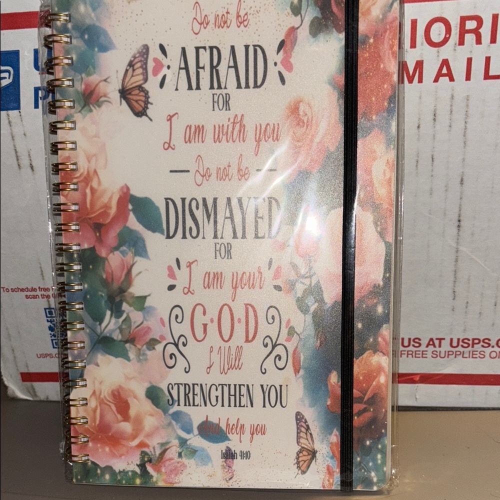 Floral Spiral Notebook with Inspirational Quote